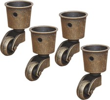 4 roulettes Pivotantes en Laiton Massif, Roulette de Meuble Haut de Gamme