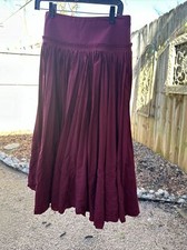 Cora Kemperman Solid Pleated Skirt Sz S Y2K Boho Gypsy Full