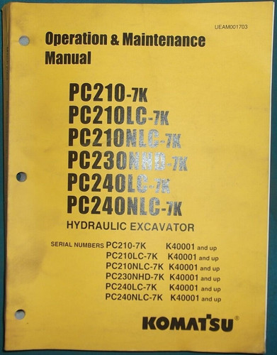 Komatsu pc210 pc240lc 7k - komatsu, pc240lc-7k