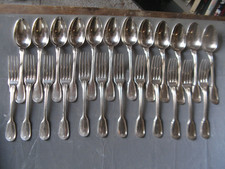 "600.3"   24 COUVERTS A ENTREMET  EN METAL ARGENTE ORFEVRE CHRISTOFLE  AU FILET