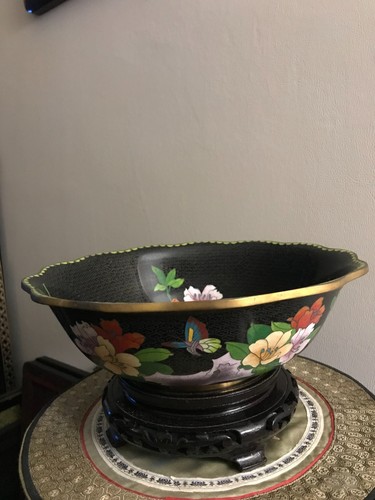 Cloisonne coupe bol vase - cloisonne,