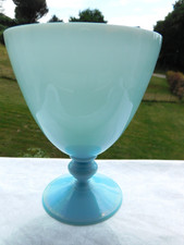 coupe en opaline bleu h. 14,5