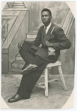 Portrait of an elegant man in his bag. In the Spirit of Malick Sidibé. 