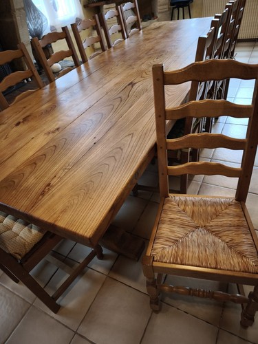Table bois massif orme - table, en