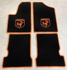 Tapis De Voiture Tapis Pour Fiat Seicento Et Abarth 1998-10 Noir Orange Velours