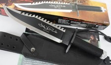 15'' New Rambo 2 Hand signed version Camping Combat Tactics Hunting Knife VTH57T