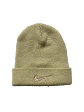 Bonnet beige vintage Nike années 1990 logo Swoosh tricot homme taille unique