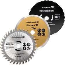 3x HSS Lames de Scie Bois Pierre Plastique Ø 85x10mm pour Proxxon Circulaire