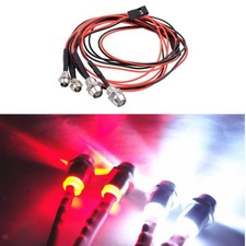 Phares Pour 1/5 1/8 1/10 1/12 1/16 RC Car Truck 4 LED Light Kit Rouge Blanc