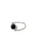 Bague chaîne en argent 925 onyx noire bijou artisanal argent massif