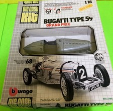 Vintage Diecast Burago Model Kit Bugatti Type 59 Grand Prix Car Complete 1/18