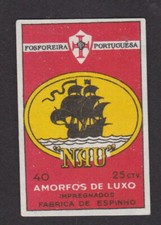 Ancienne étiquette  allumettes Portugal BN100494 Caravelle Bateau 