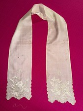 Small Embroidered Silk Scarf or Collar Round 1900s
