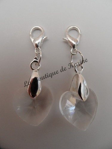 Charms breloque coeur verre - breloque,