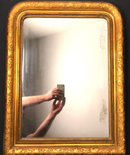 MIROIR DORÉ ancien 19e décor