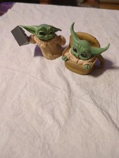 2 PCS Star Wars Baby Yoda Grogu Action Figure Collection Figurine Toys Hasbro