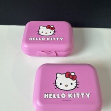 Tupperware Hello Kitty Packable Containers Oyster Case Hinged Set of Pink