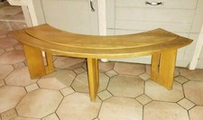 Vintage Pierre Chapo DLG Curved Heter Half Moon Bench C.1980