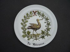 ASSIETTE A DESSERT  ¤  PORCELAINE D'AUTEUIL  ¤  LA BECASSE  ¤