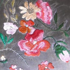 Grand tableau ancien, broderie