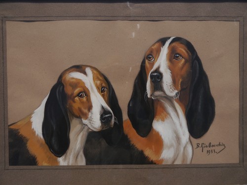 Chiens meute tricolore - chiens,