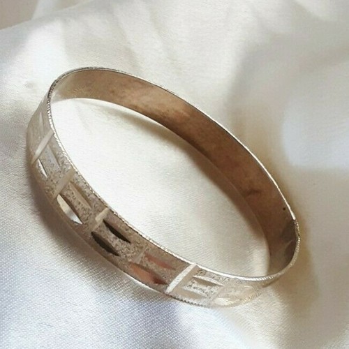 Bracelet vintage rigide strié - bracelet,