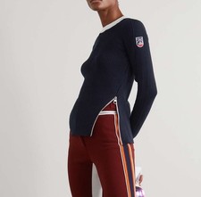 Chloe x Fusalp zip detailed ribbed knit ski sweater Size S