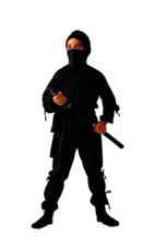 BLACK NINJA CHILD BOY KIDS JAPANESE ASSASSIN SHINOBI SAMURAI WARRIOR COSTUME
