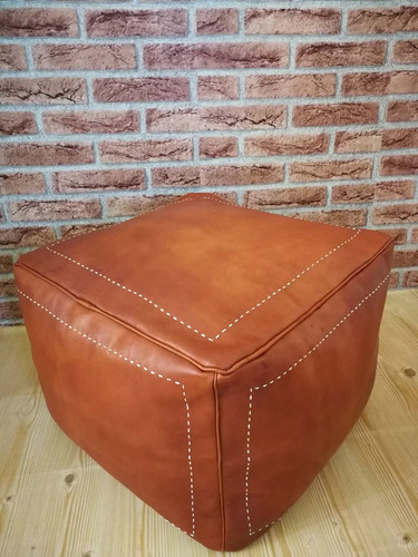 Pouf cuir chèvre - cuir, de