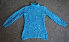 Pull en laine turquoise avec