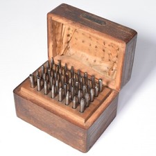 G. Boley Watch Repair Staking Set with 40 Punches and Wooden Box 3.99mm-4.00mm