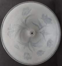 RARE 1930's ART DECO NOUVEAU FROSTED GLASS TULIP Ceiling Light SHADE CENTER HOLE