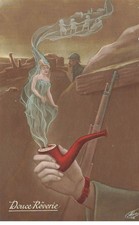 Fantasy - Sweet Dreaming - Woman in the Smoke of a Soldier's Pipe -