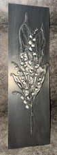 Lily Of The Valley Metal Art Le Marquier 15.75” X 4.75” Grey And White