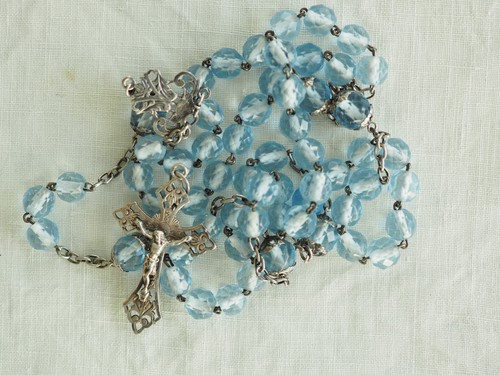 Chapelet ancien argent massif - chapelet,