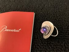 Baccarat Crystal Silver & Crystal Ring Size 51