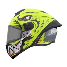Casque intégral de moto jaune