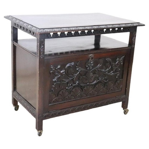 Meuble bar hêtre sculpté - meuble, en