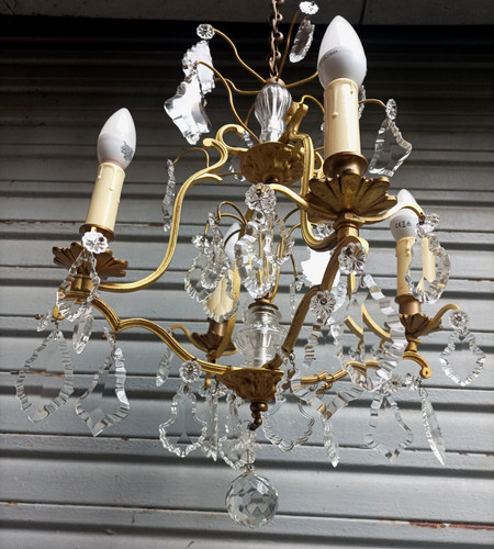 Rare ancien lustre cage - , en