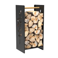 Étagère À Bois De Foyer Support En Bois Massif Revêtu De Poudre Motif D'Arbre