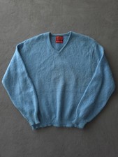 Vintage 60s Sears Traditional Collection Fuzzy Mohair V-neck Pullover Sweater L