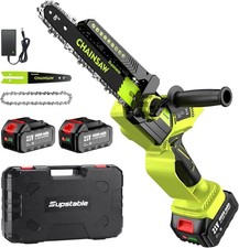 Supstable Mini Tronconneuse à Batterie 8 et 6 Pouces, 8000 mAh Elagueuse Sans