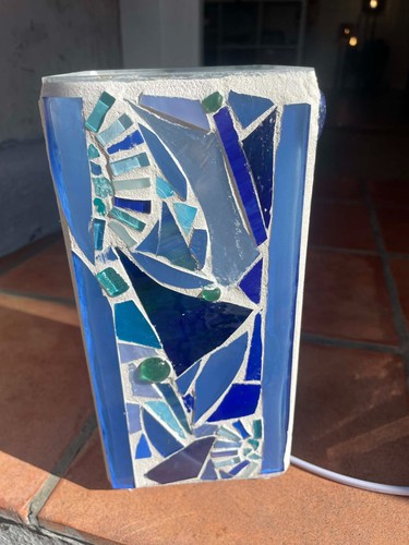 Lampe mosaïque verre - lampe,