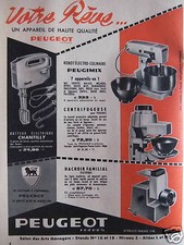 PEUGEOT PEUGIMIX FAMILY CHOPPER CENTRIFUGE ADVERTISING