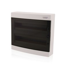 Boîte à fusibles apparente 2 rangées pour 36 modules IP40 Porte transparente