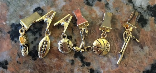 Six gold tone sports clips - tone,
