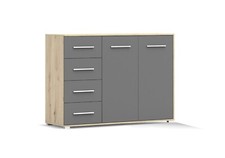 Commode tiroir buffet FRIDA 01 2D4S 135 cm Artisan chêne/gris