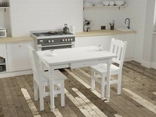 Table à manger avec tiroir table de cuisine table pin massif restaurant blanc...