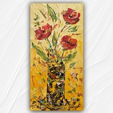 Fleurs vase floral rouge et