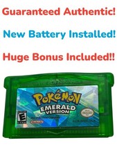 Pokemon Emerald Version * New Battery * (Game Boy Advance GBA) * AUTHENTIC *